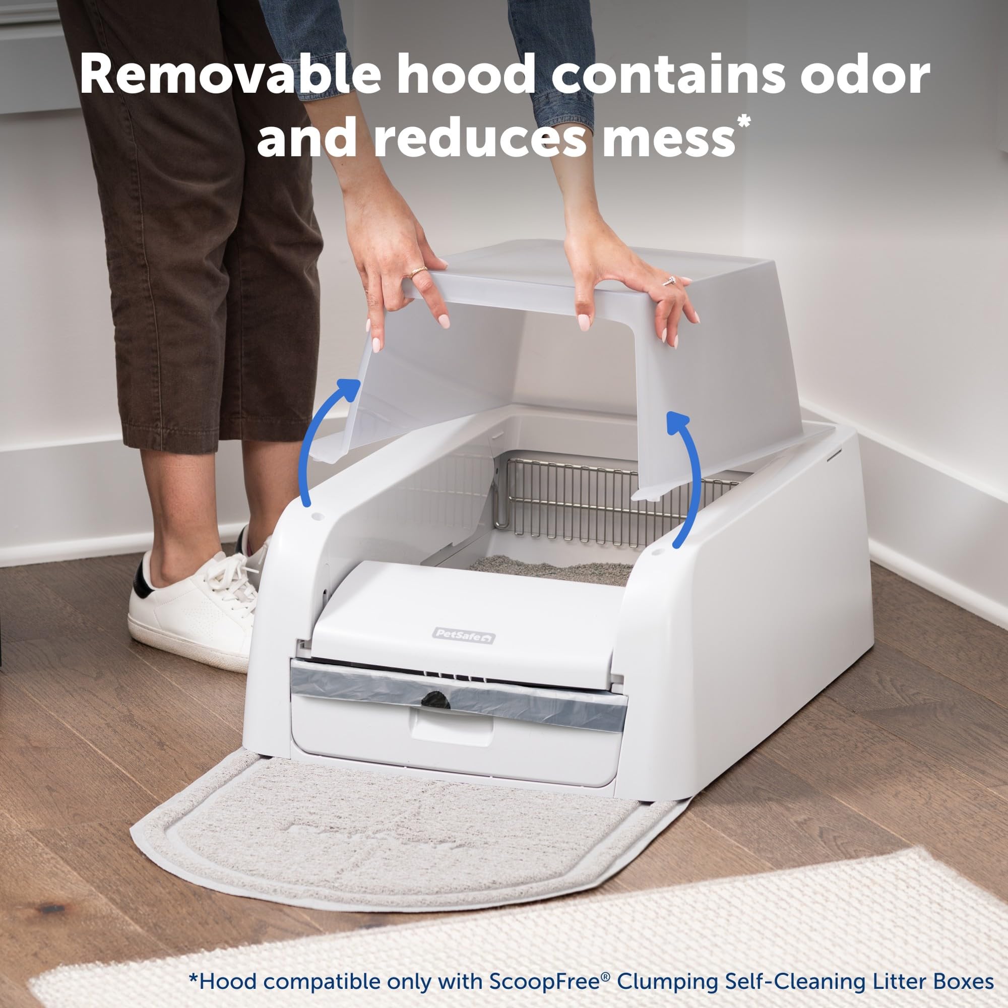 Petsafe Scoopfree Clumping Automatic Self Cleaning Cat Litter Box Hood And Accessory Bundle - Includes Litter Box Hood, Waste Bi